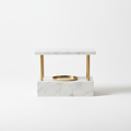 Marble and brass accent side table