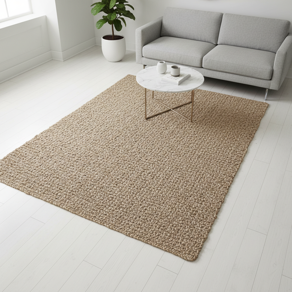 Natural jute area rug with textured weave