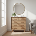 Slim 6-Drawer Dresser with Brass Handles