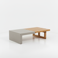 Concrete and wood low coffee table