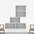 Modular open bookcase in white