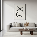 Abstract black and white framed wall art print