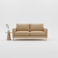 Two-seater linen sofa in oatmeal